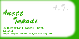 anett tapodi business card